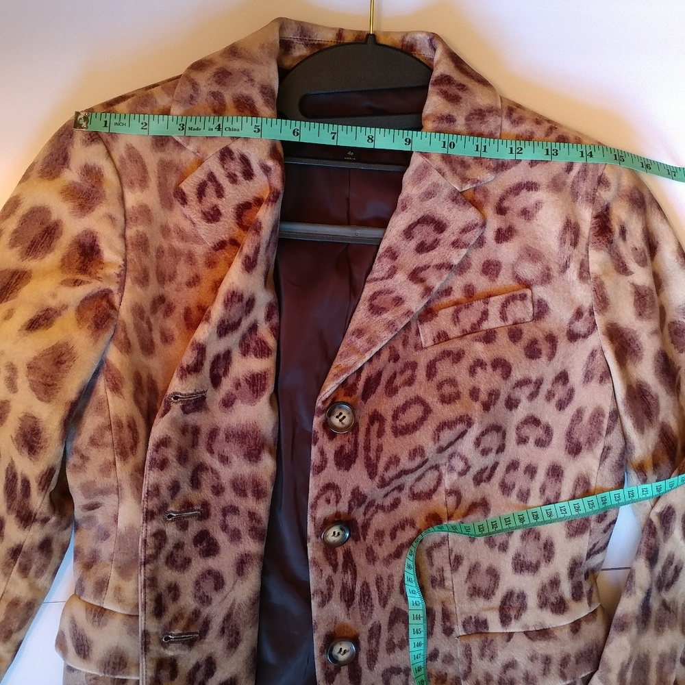 Talbots Leopard Print Blazer Size 4p - image 5